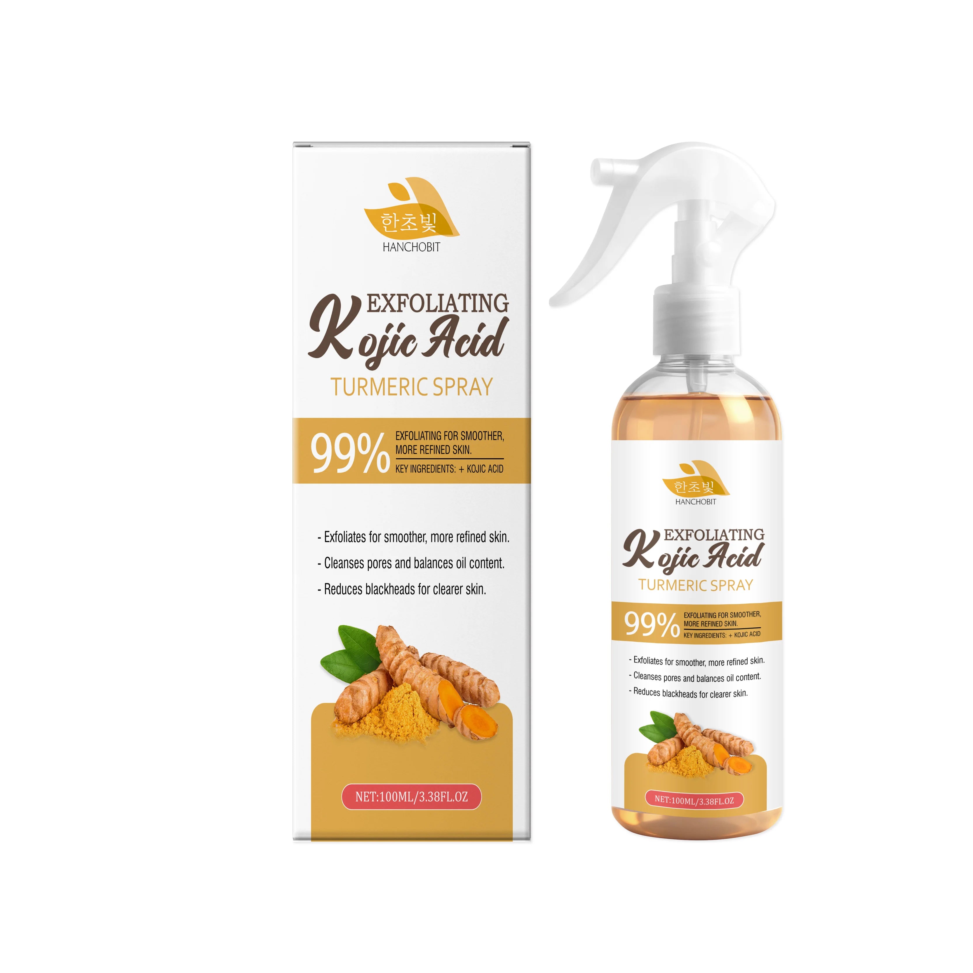 Kojic Acid Turmeric Exfoliating Facial Mist for Brightening Skin - 7