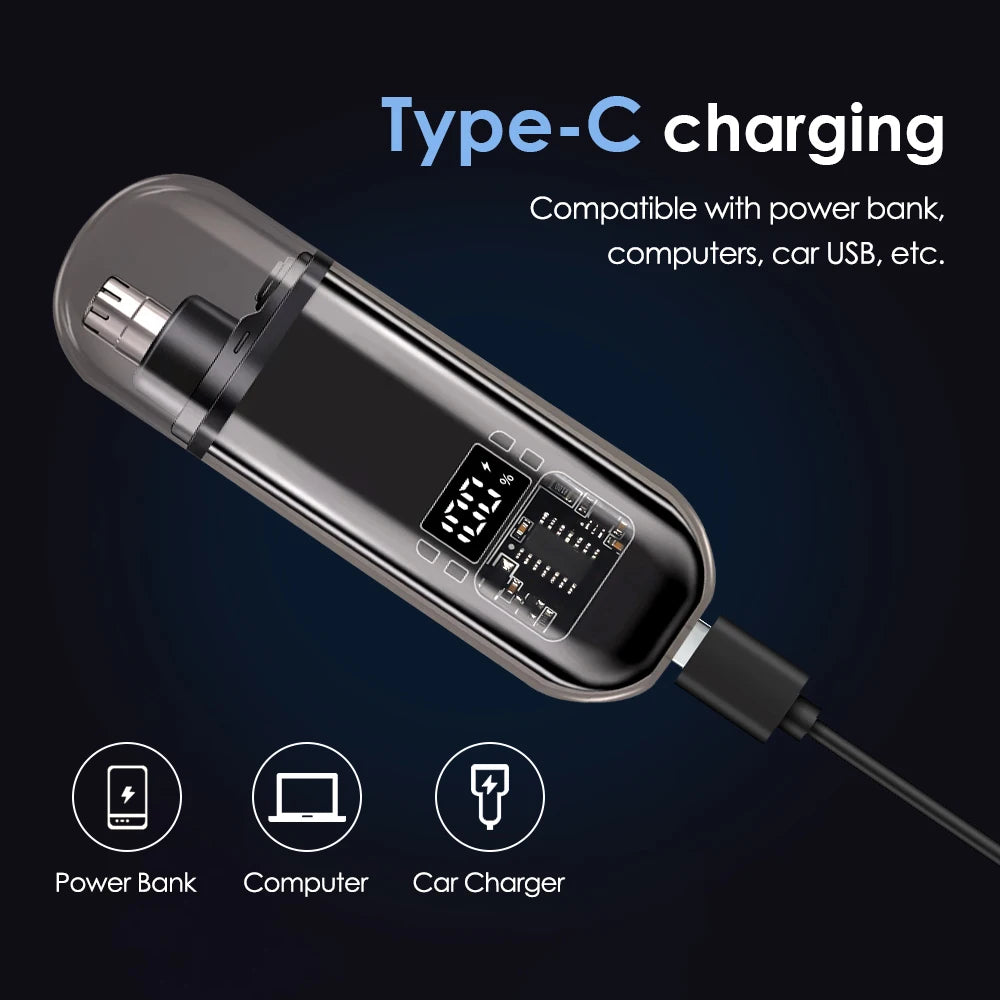 Electric Rechargeable Nose and Ear Hair Trimmer - 11