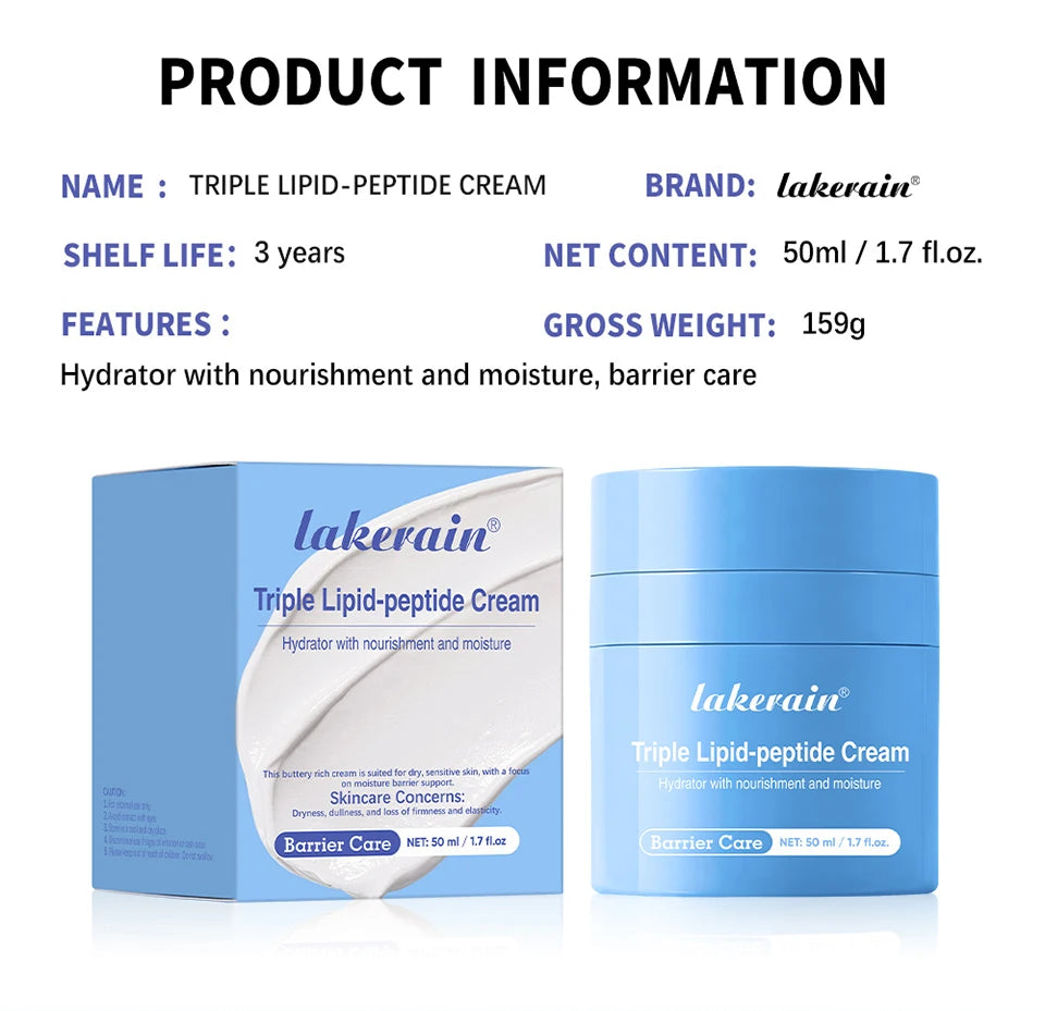 Triple Lipid Peptide Moisturizing Face Cream for Dry Skin