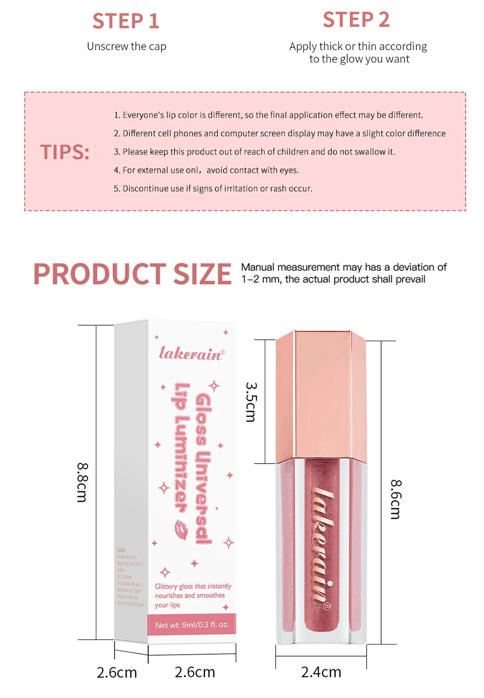 Moisturizing Shimmer Lip Gloss for Plump Hydrated Lips - 15