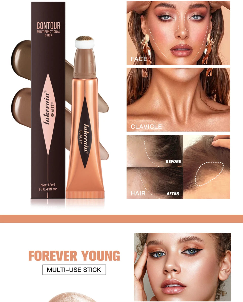 Liquid Face Contour and Highlighter Wand with Cushion Applicator - 12