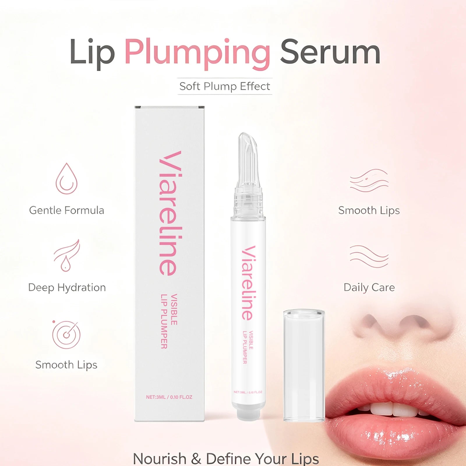 Hydrating Lip Plumper Serum for Smooth Fine-Line Free Lips - 5