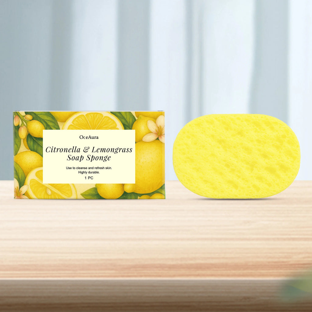 Exfoliating Lemon Scented Bath Sponge for Daily Body Cleansing