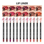 12-Color Waterproof Matte Lip Liner Pencil Set
