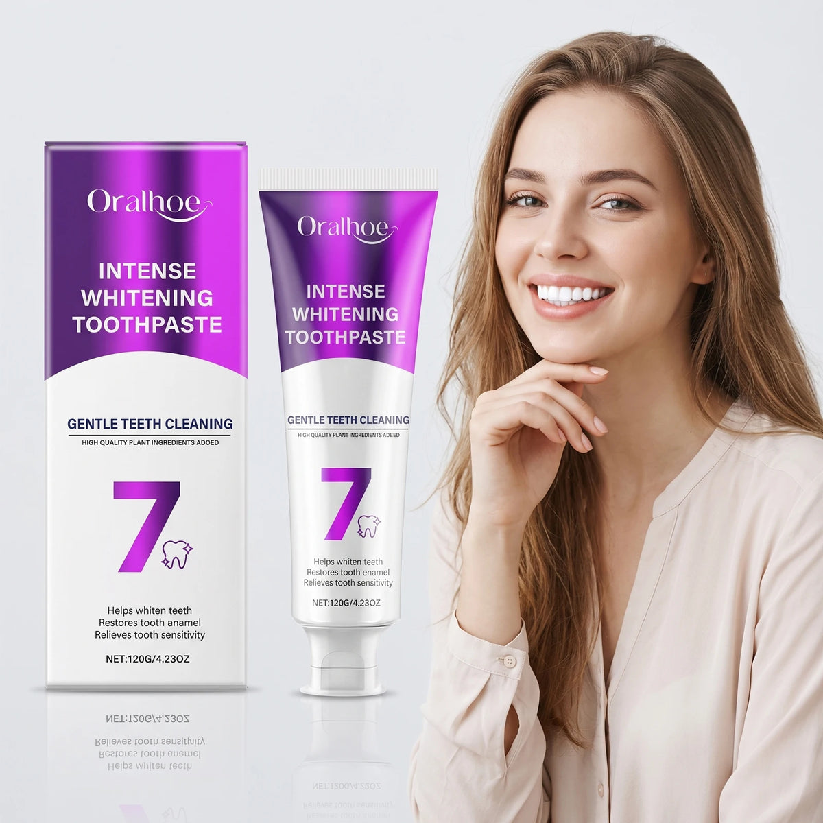 Intense Whitening Toothpaste for Stain Removal and Enamel Repair