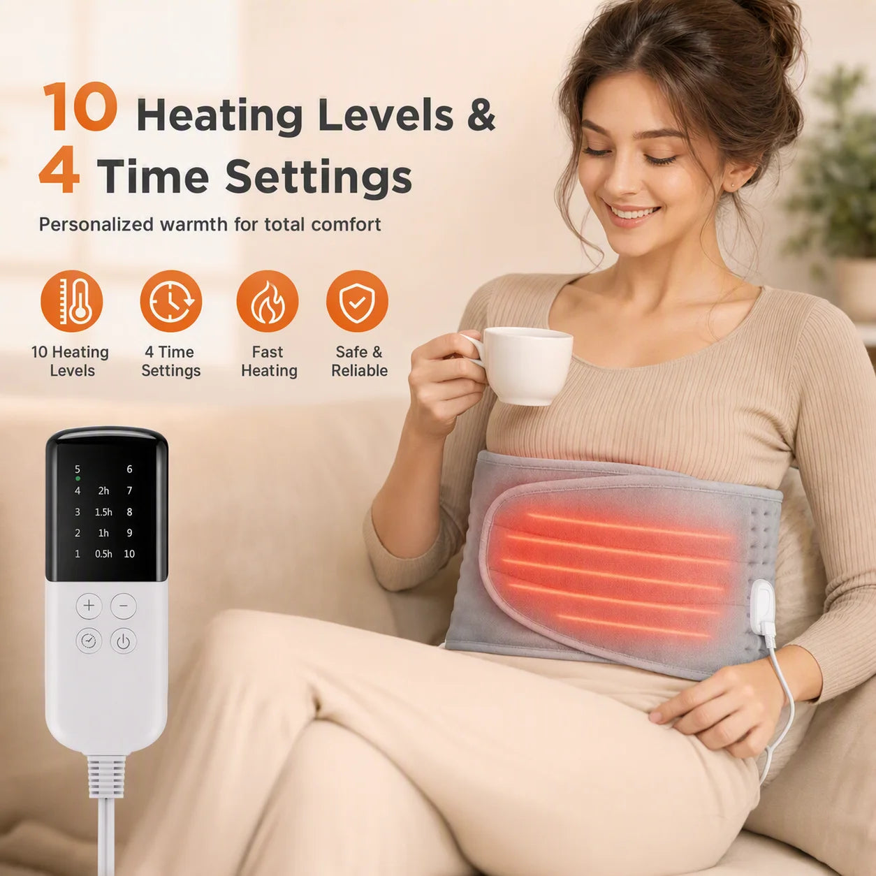 Electric Heated Waist Wrap with Hand Pockets - 1