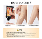 Waterproof Leg Foundation and Body Makeup with Application Glove