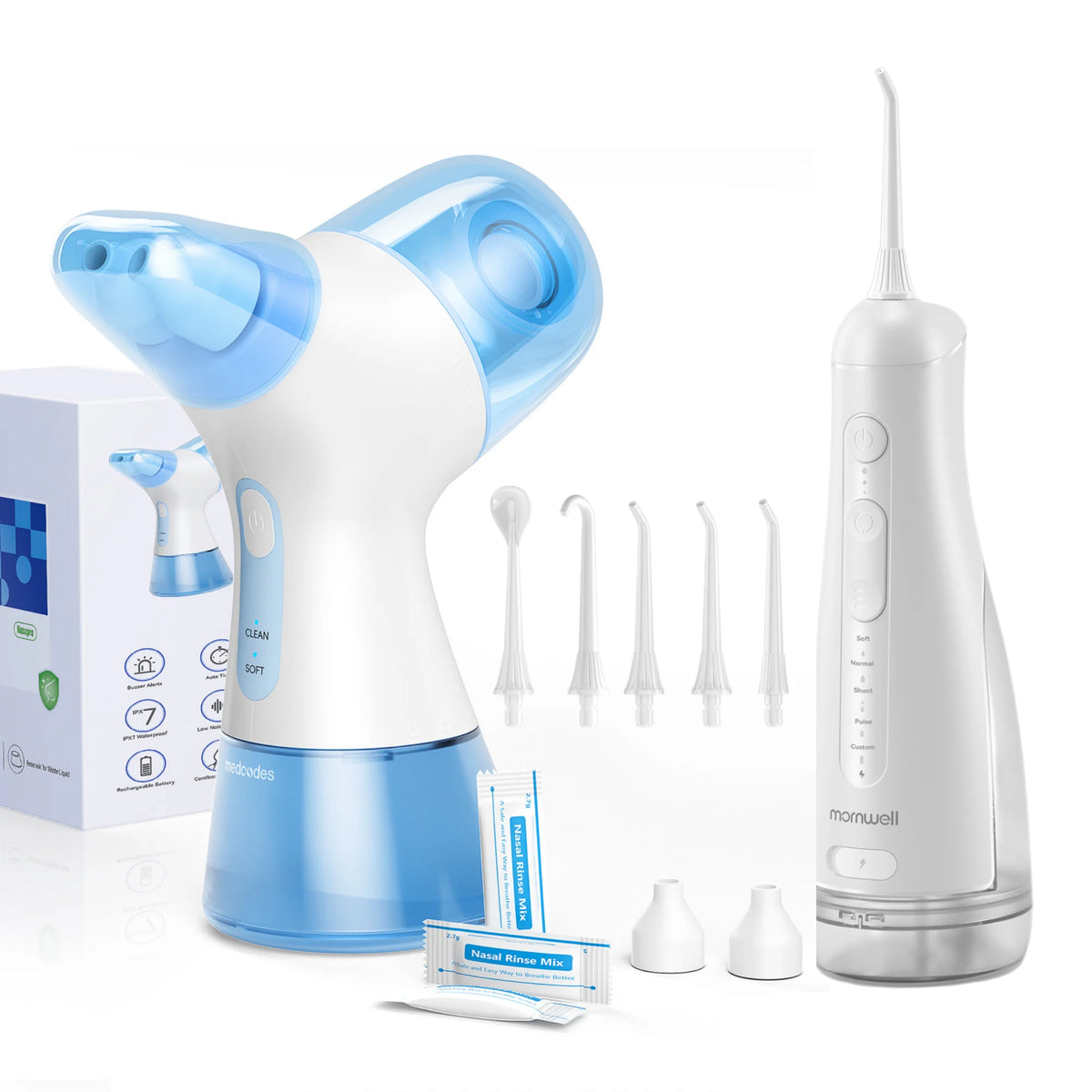 Portable Electric Oral Irrigator and Nasal Rinse Cleaning Kit