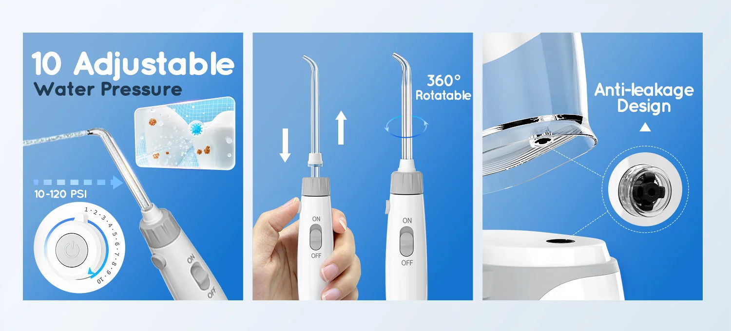 Electric Water Flosser for Teeth with 8 Multi-Function Nozzles - 10