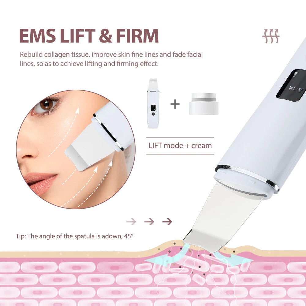 Ultrasonic Facial Skin Scrubber and Pore Cleaner