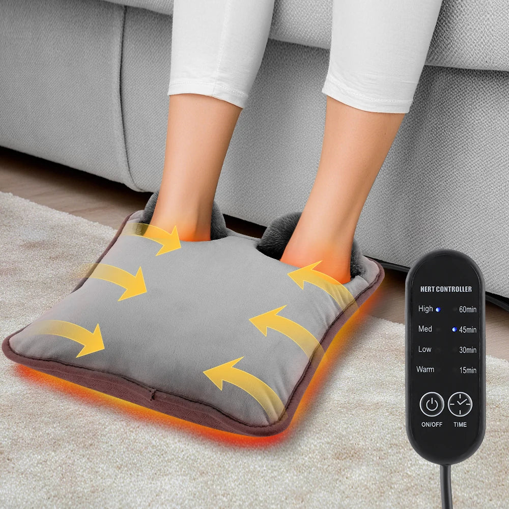 Electric Heated Foot Warmer with 4 Temperature and Timer Settings