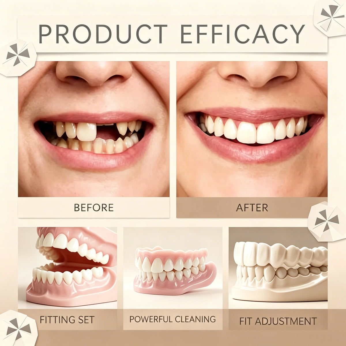 Comfortable Realistic Silicone Dentures for a Bright Smile