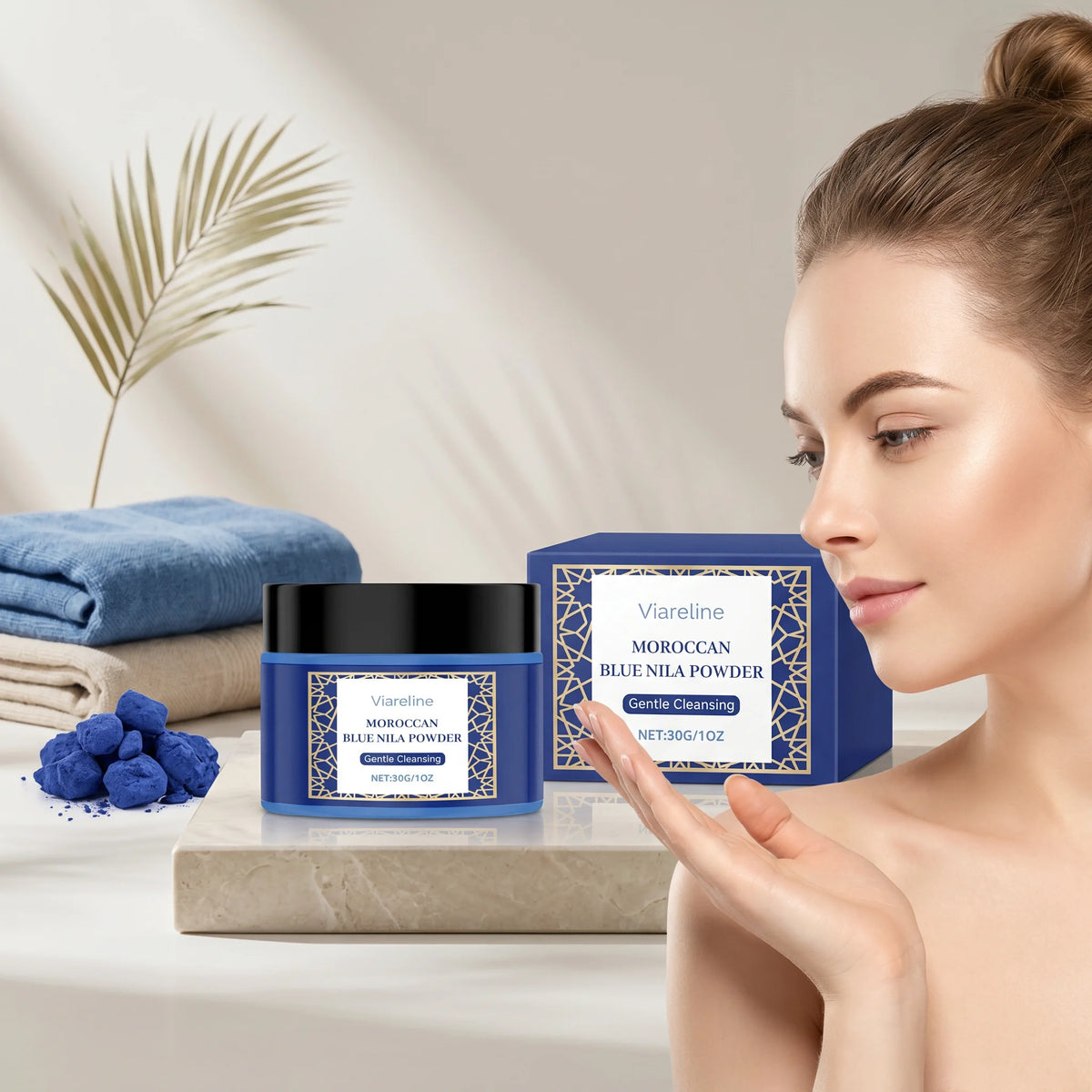 Moroccan Blue Nila Exfoliating Face Mask Powder