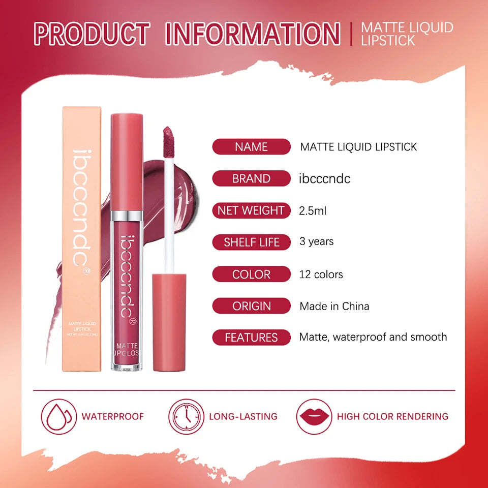Waterproof Matte Liquid Lipstick