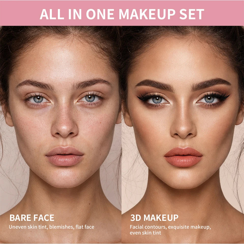 All-in-One Professional Makeup Set for Beginners and Travel