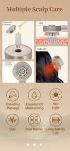 Electric Scalp Massage Comb with Red Light and Serum Applicator