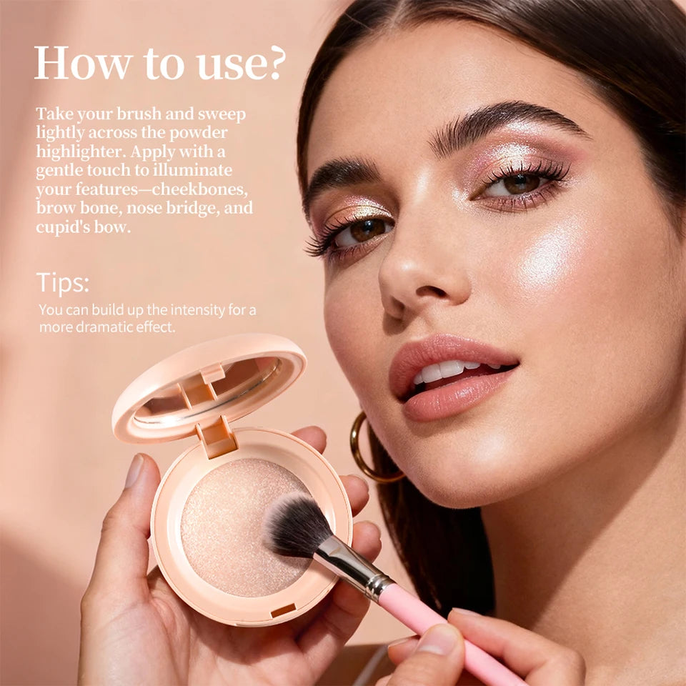 Silken Touch Shimmer Highlighter Powder for Radiant Glow