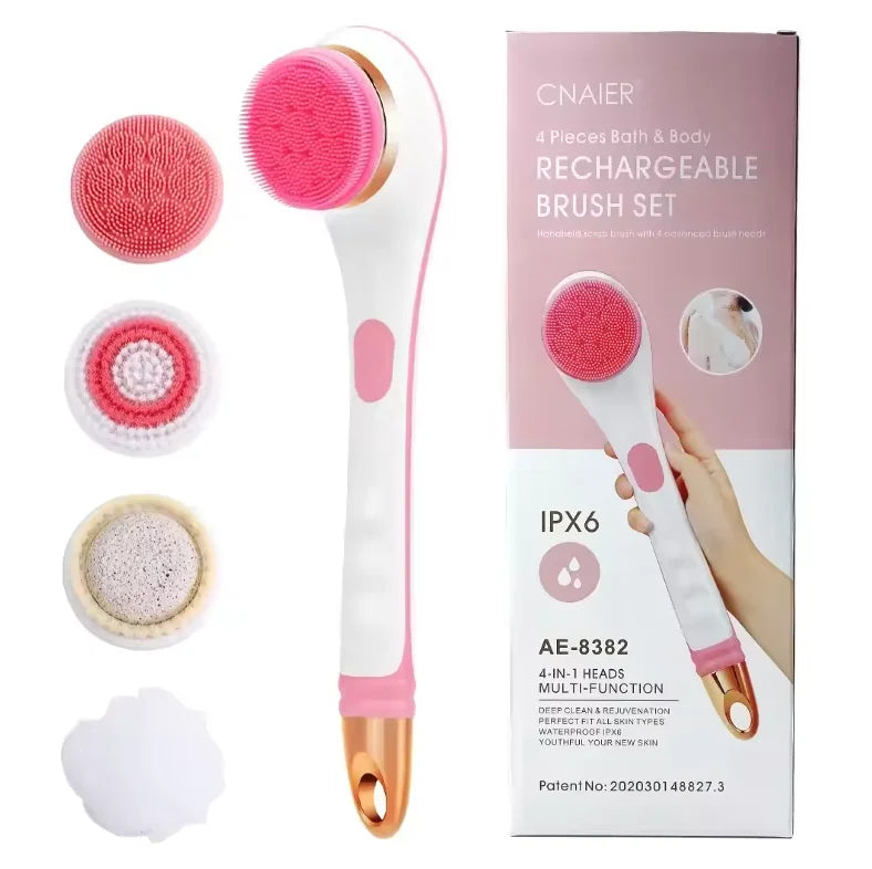Electric Rechargeable Long-Handle Bath and Body Scrubber