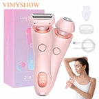 2-in-1 Electric Hair Shaver for Women - Painless Body & Face Trimmer