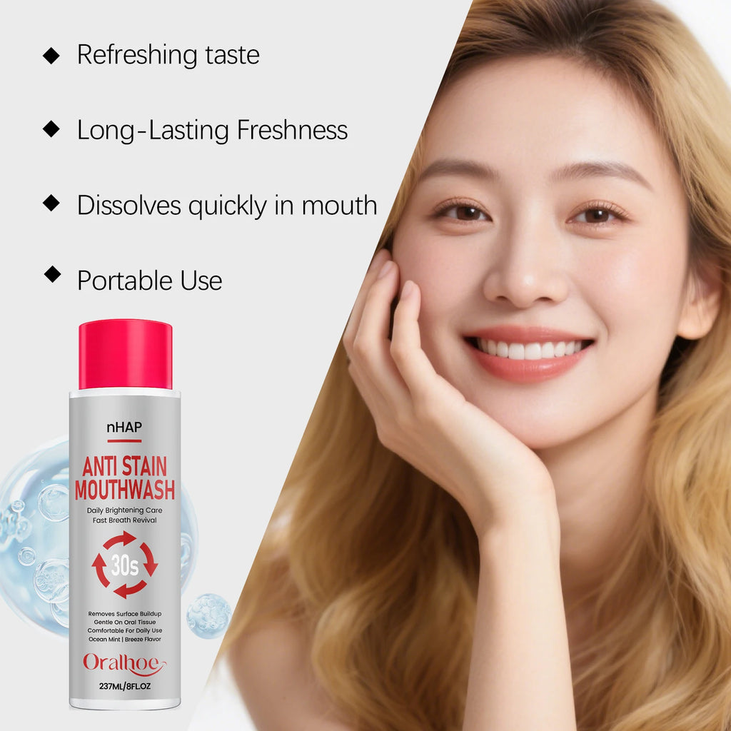 Alcohol-Free Anti-Stain Teeth Whitening Mouthwash