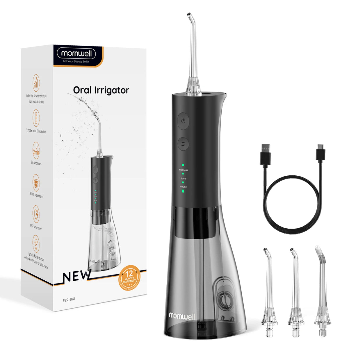 Portable Rechargeable Oral Irrigator Water Flosser with 300ML Tank
