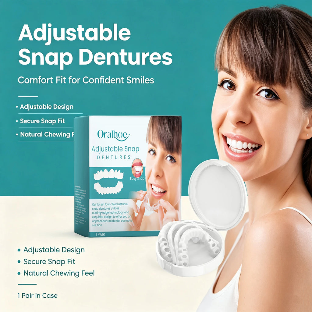 Adjustable Snap-On Dentures for Missing Teeth Repair