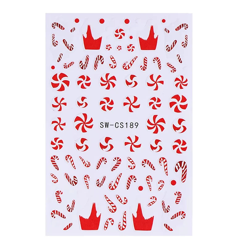 3D Christmas Cartoon Nail Art Sticker Decals