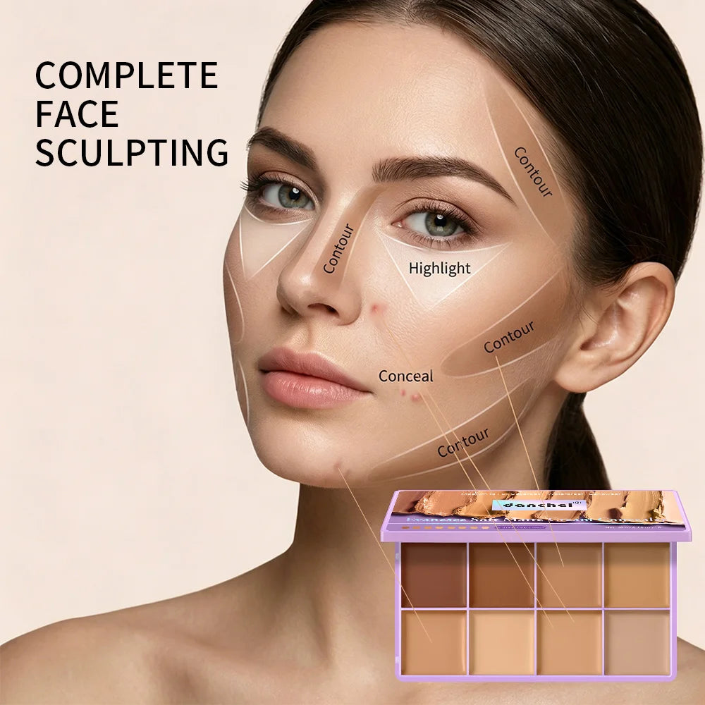 8-Shade Cream Concealer and Contour Palette