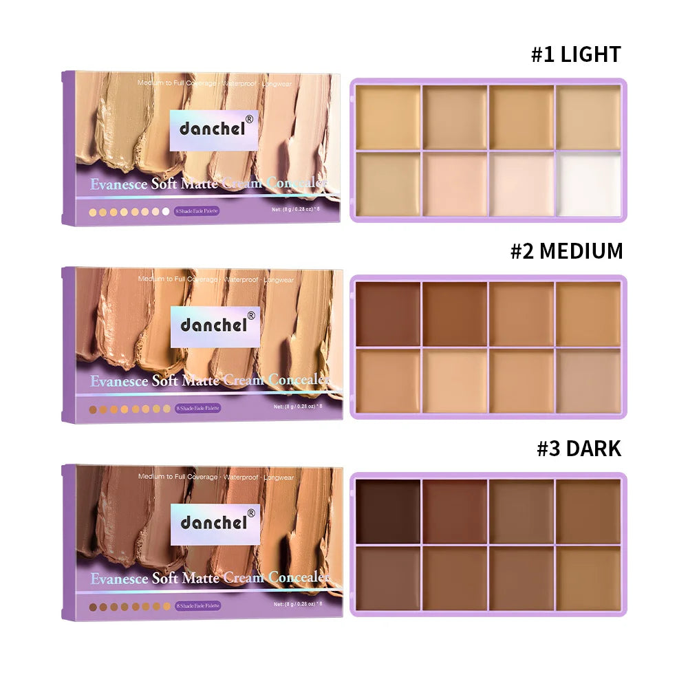 8-Shade Full Coverage Cream Concealer Palette