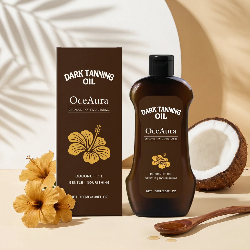 Coconut Oil Dark Tanning Body Oil for Deep Bronze Glow