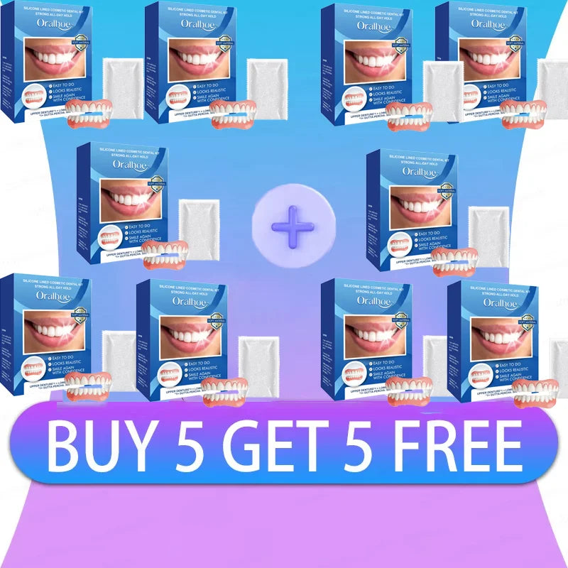 Natural Silicone Dentures Set for Instant Confident Smile