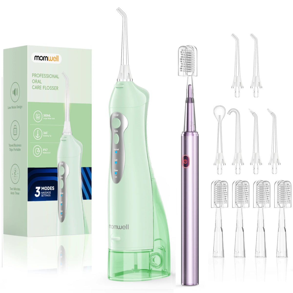 Portable Electric Toothbrush and Water Flosser Oral Care Set
