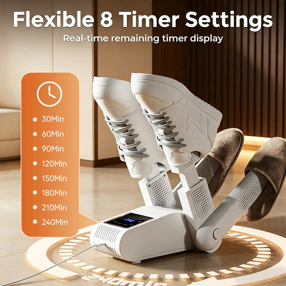 4-Tube Foldable Shoe and Boot Dryer with UV Sterilization