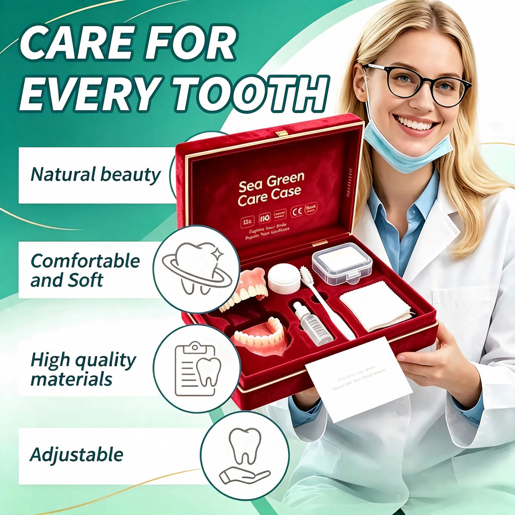 Portable Denture Care and Cleaning Travel Kit with Storage Case