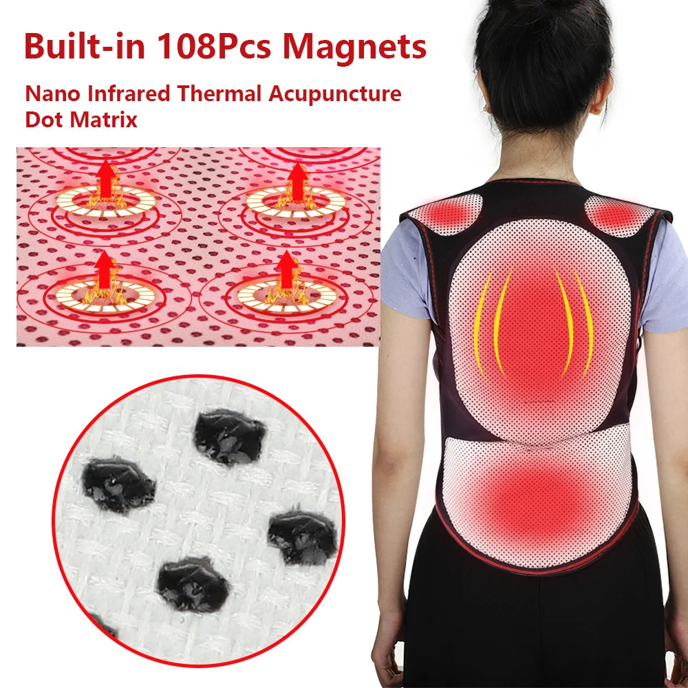 Self-Heating Tourmaline Magnetic Back and Shoulder Support Brace - 19
