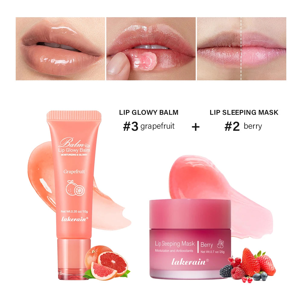 Moisturizing Lip Balm and Overnight Sleeping Mask Set