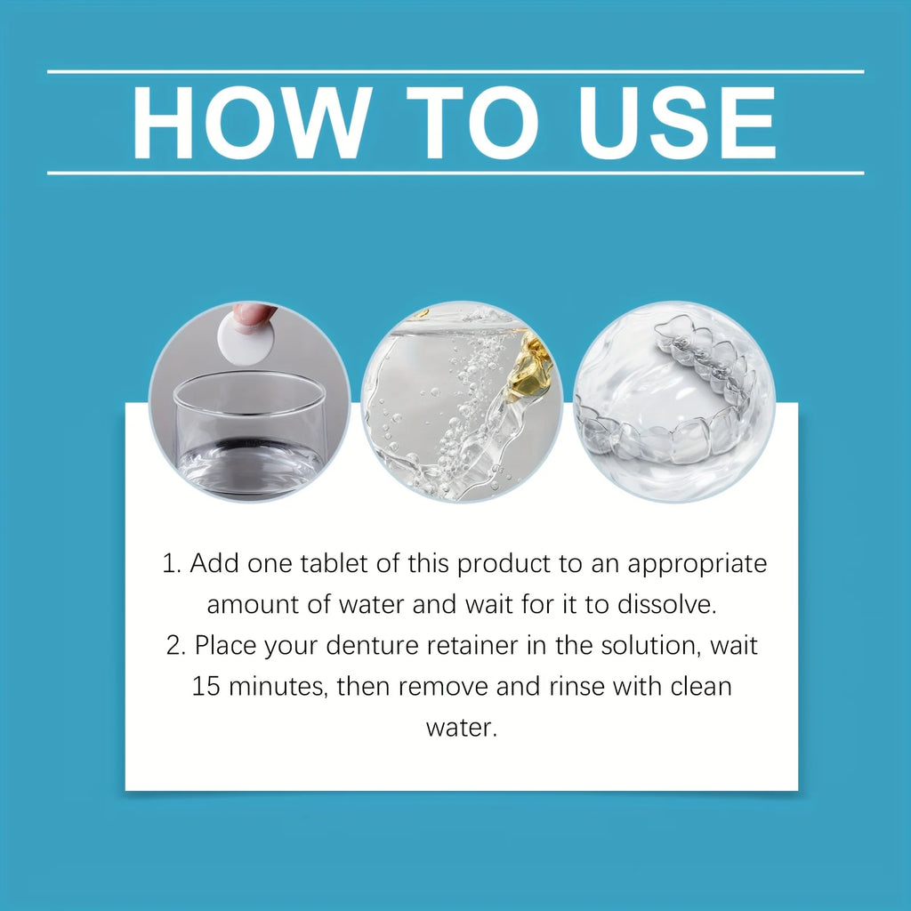 Effervescent Denture Cleaning Tablets - 12 Piece Deep Clean Kit