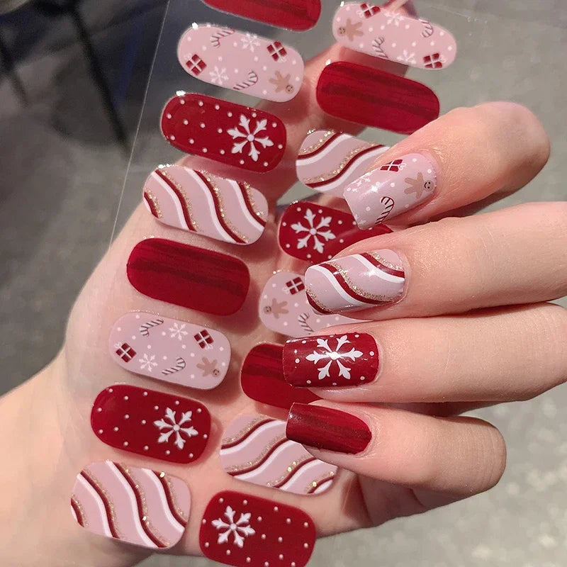 Christmas Snowflake Gel Nail Art Wraps - 1