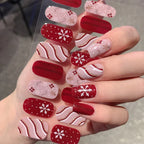 Christmas Snowflake Gel Nail Art Wraps