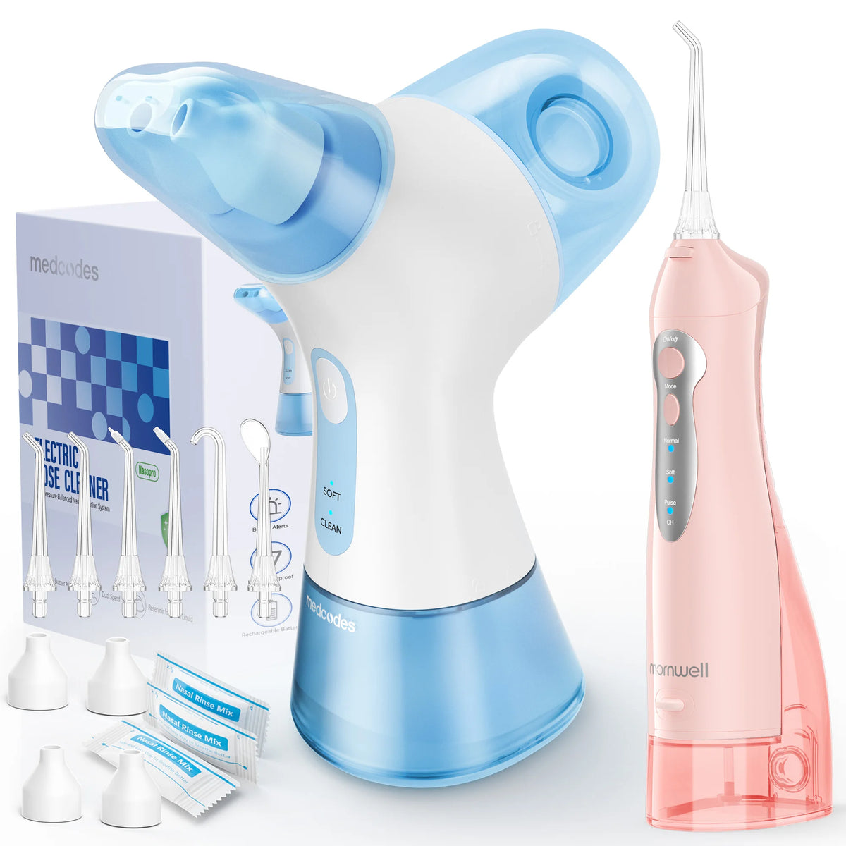 Electric Nasal Irrigation and Water Flosser Sinus Relief Combo