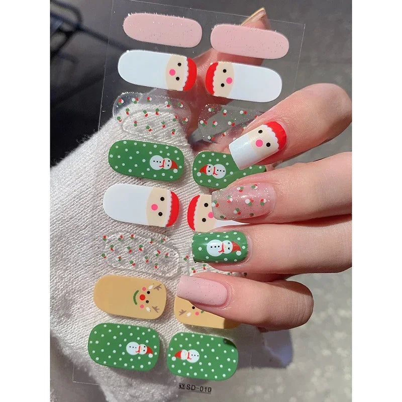 Christmas Snowflake Gel Nail Art Wraps - 14