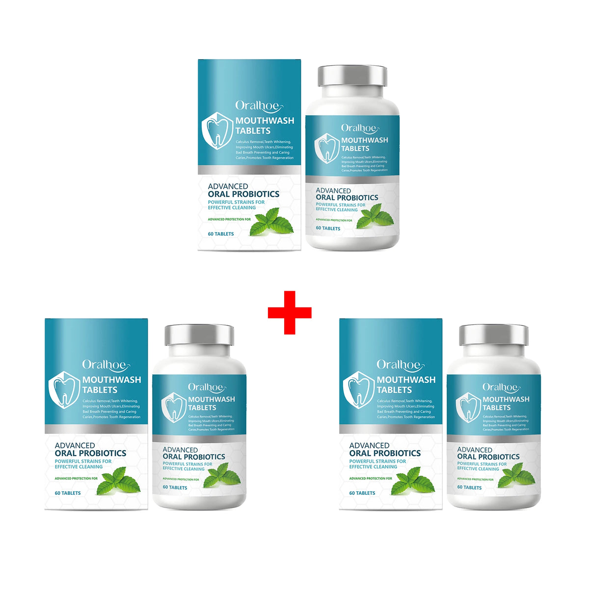 Refreshing Teeth Whitening & Probiotic Mouthwash Tablets