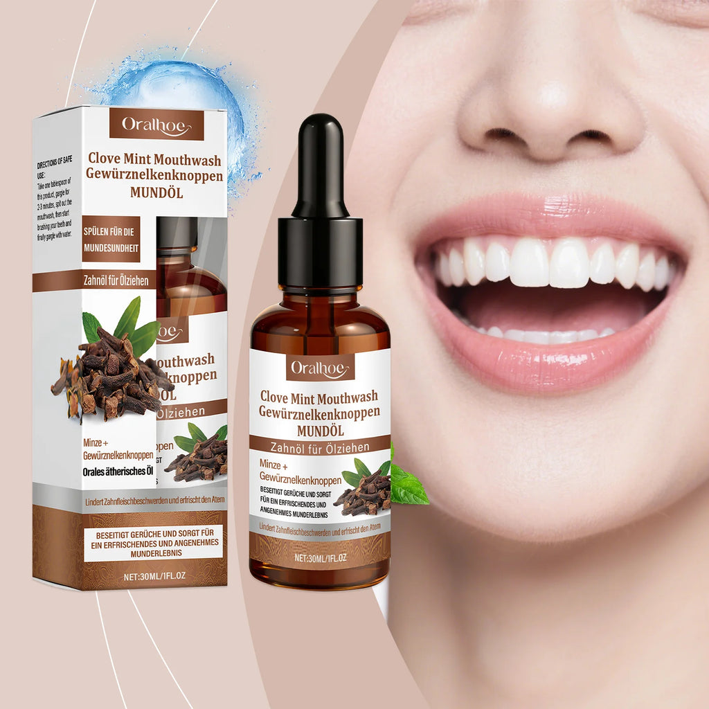 Clove Mint Mouthwash for Teeth Whitening and Bad Breath