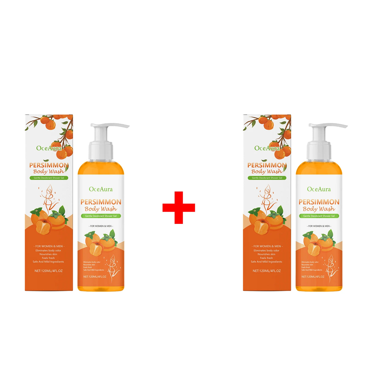 Persimmon Exfoliating Body Wash and Odor Neutralizing Shower Gel