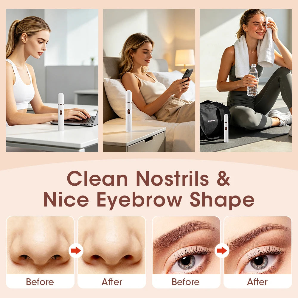 2-in-1 Electric Eyebrow and Nose Hair Trimmer
