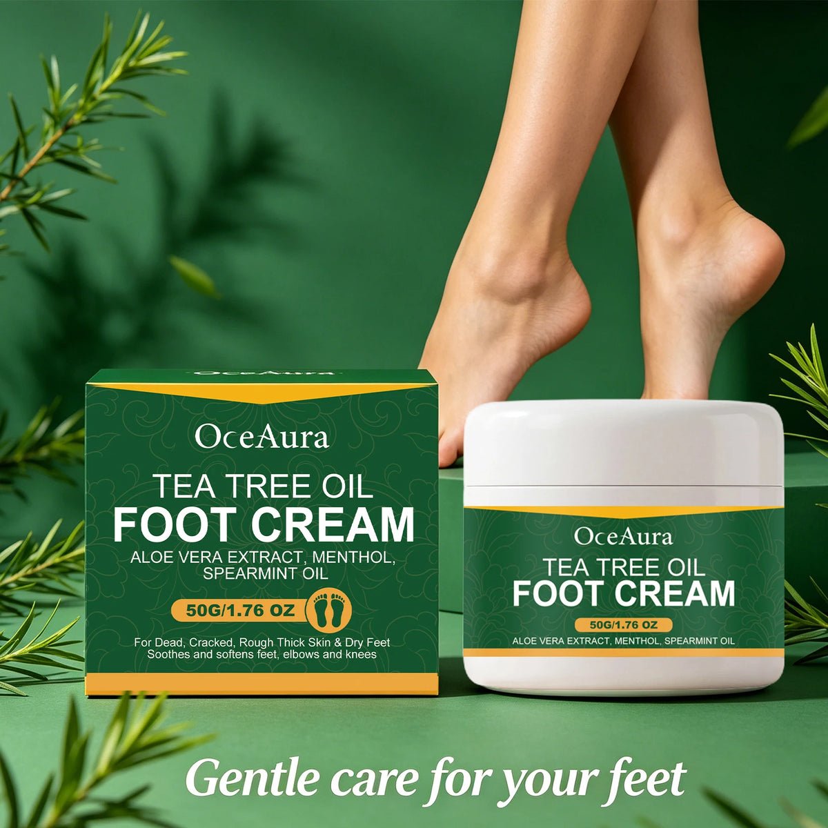 Tea Tree Oil Moisturizing Foot Cream for Cracked Heels