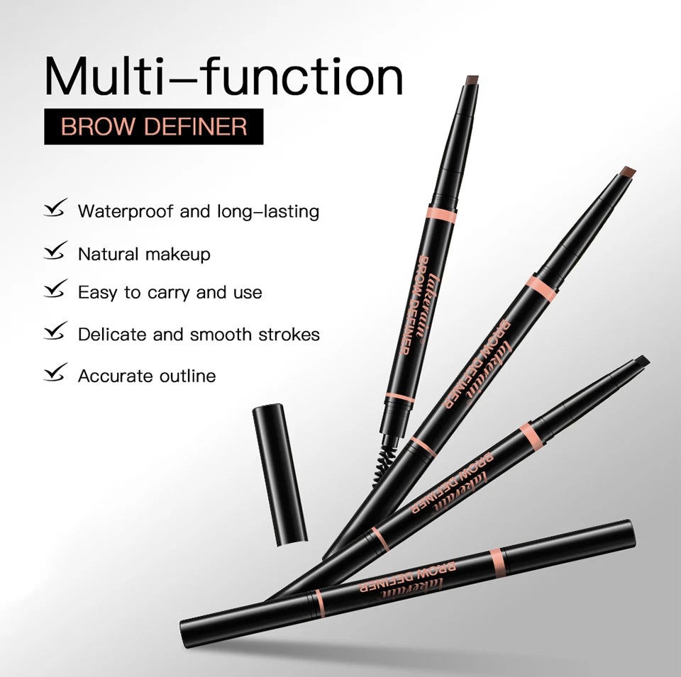Waterproof Triangular Tip Eyebrow Pencil with Grooming Brush - 9