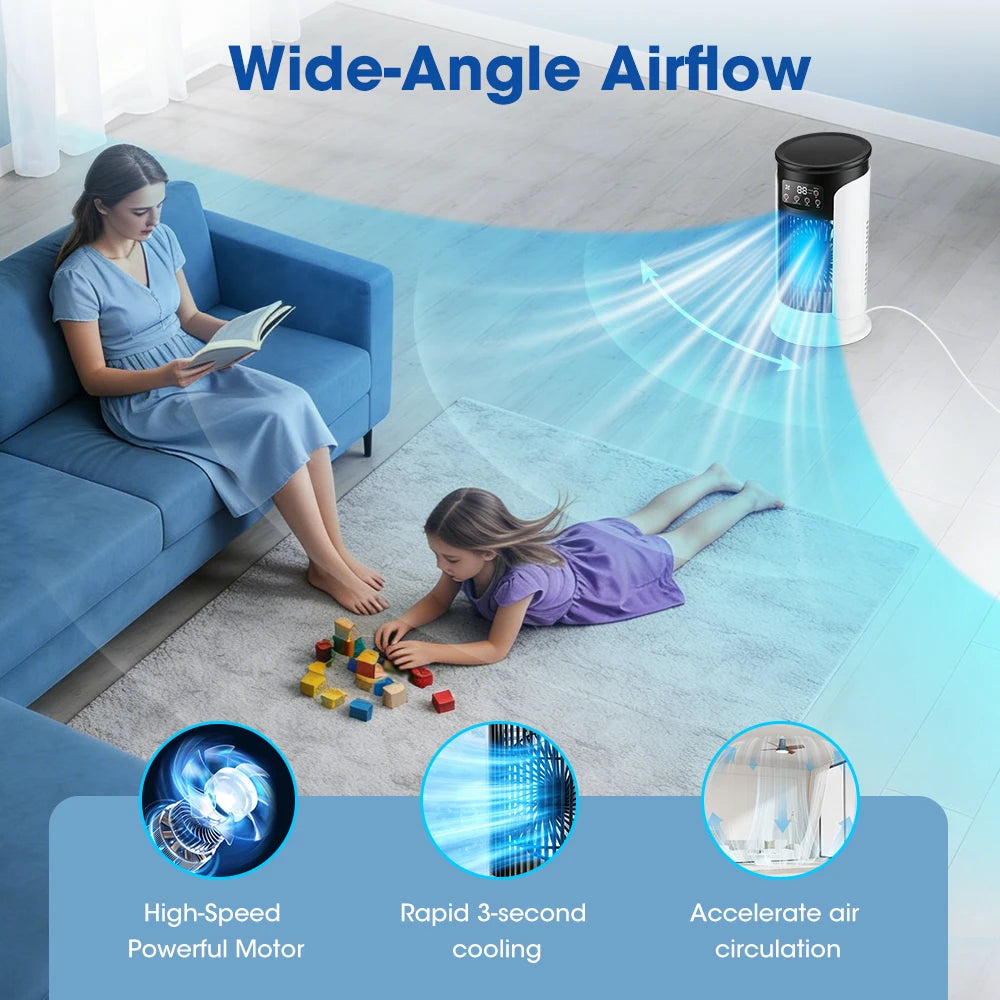 Portable Desktop Air Cooler and Misting Fan