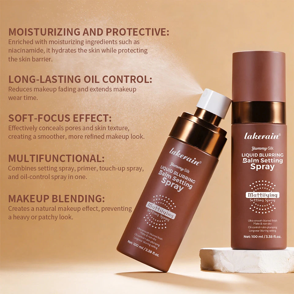 Long-Lasting Oil Control Liquid Blurring Matte Makeup Setting Spray