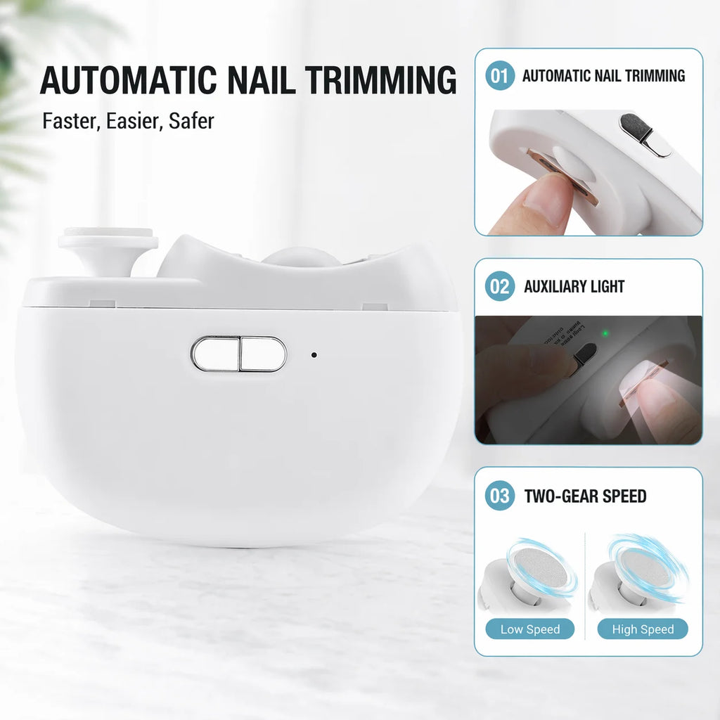 Electric 2-in-1 Automatic Nail Trimmer and Polisher